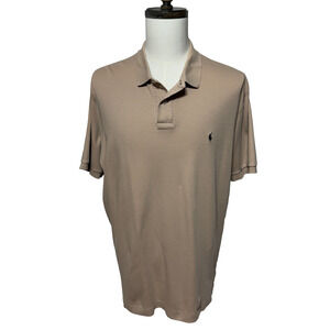 Vintage Polo Ralph Lauren Shirt Mens XL Tan Short Sleeve Preppy Golf Polo